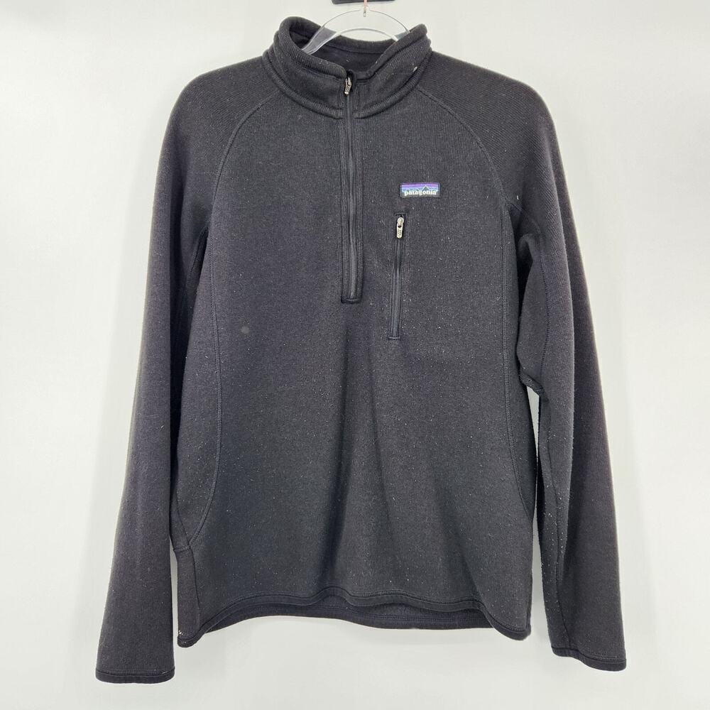 Patagonia Mens Better Sweater 1/4 Zip Pullover Size Medium Black Pocket